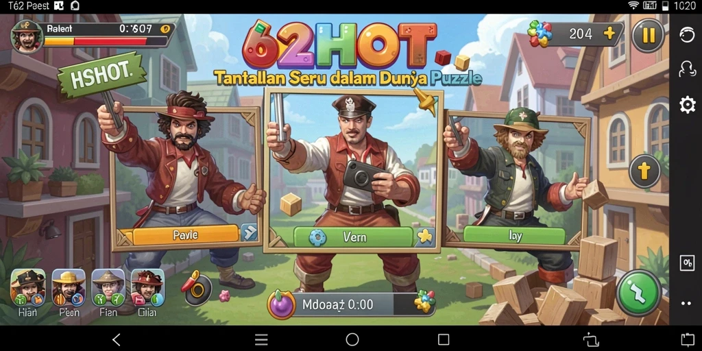 Screenshot utama 62HOT menampilkan gameplay Puzzle yang seru dan menantang.