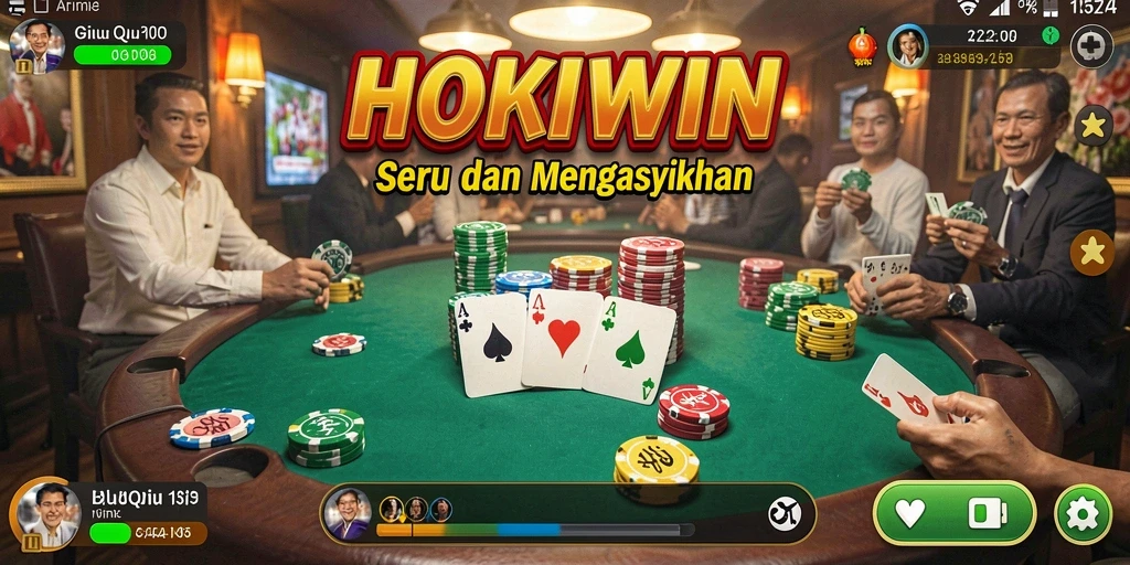 Screenshot HOKIWIN menampilkan gameplay QiuQiu yang seru dan interaktif.