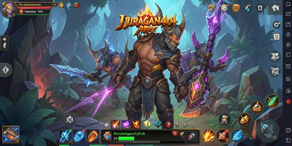 Tampilan aksi seru dalam gameplay JURAGAN404.