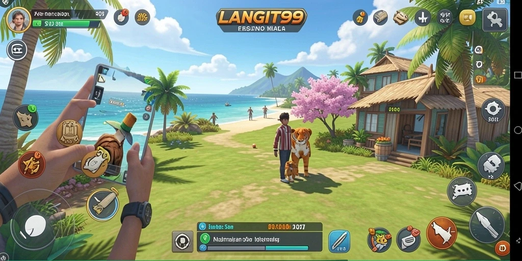 Tangkapan layar LANGIT99 menampilkan gameplay santai dan interaktif.