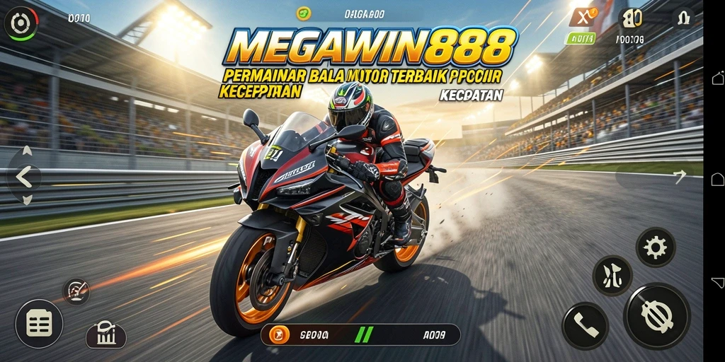 Gameplay seru dan mendebarkan dalam MEGAWIN888 balap motor.