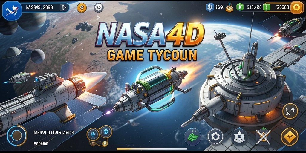 Tampilan dinamis gameplay Tycoon di NASA4D dengan grafis luar angkasa.