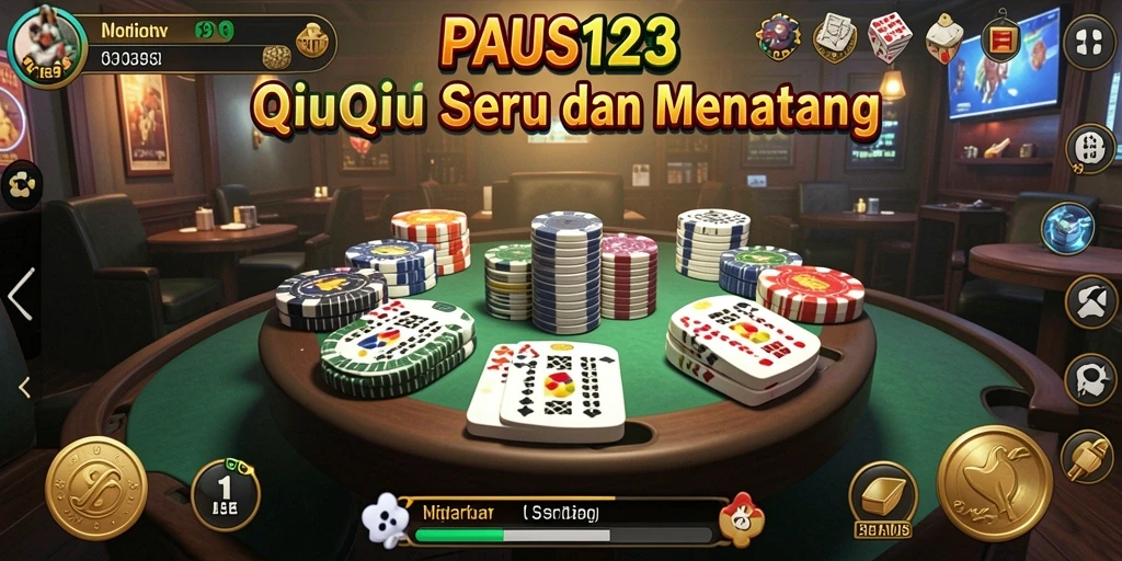 Screenshot gameplay PAUS123 menampilkan duel QiuQiu yang intens.